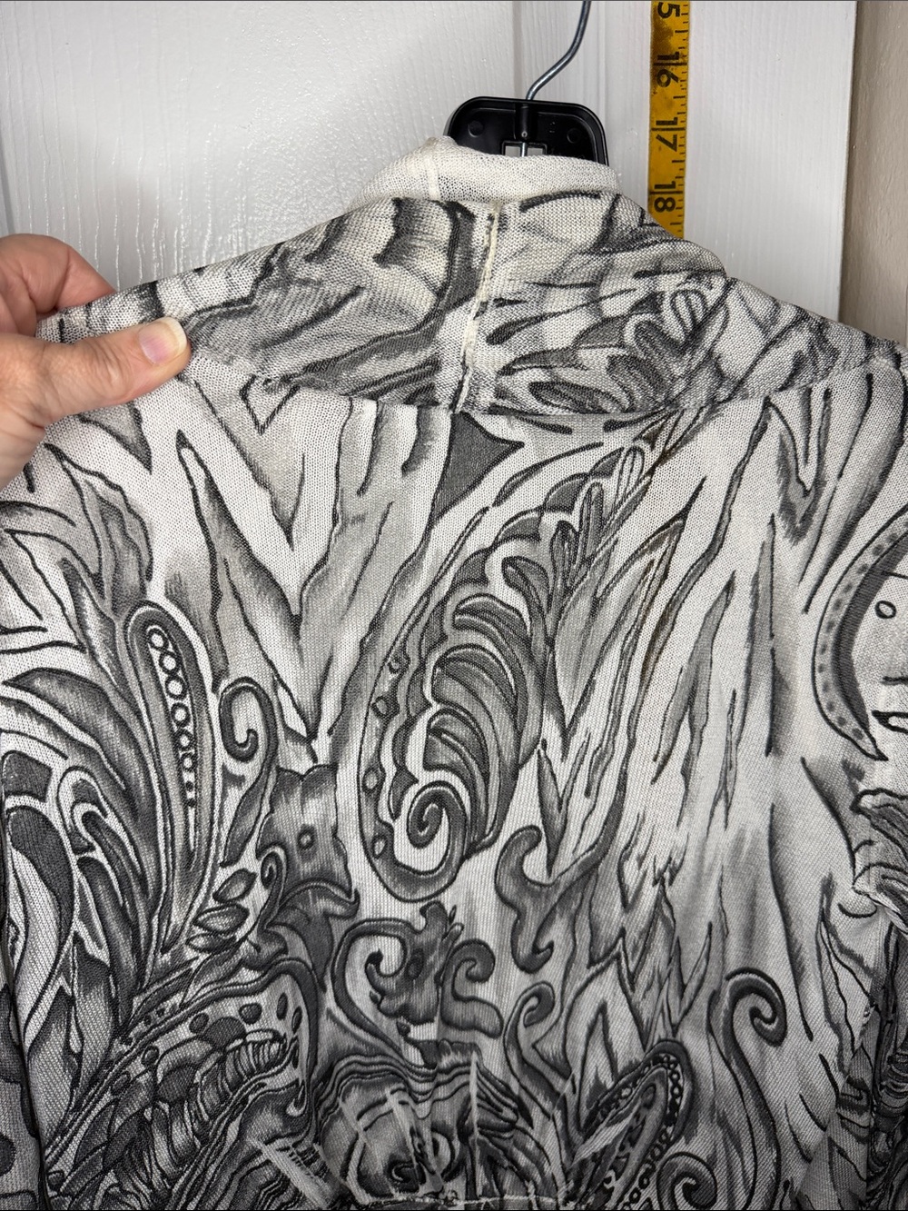 Alberto Makali White & Black Swirl Open Front Cardigan - Picture 6 of 8